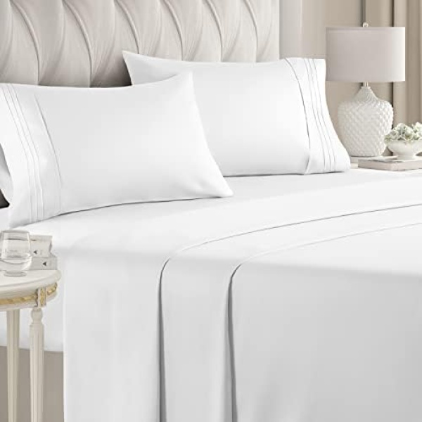 Queen Size Sheet Set - 4 Piece Set - Hotel Luxury Bed Sheets - Extra Soft - Deep