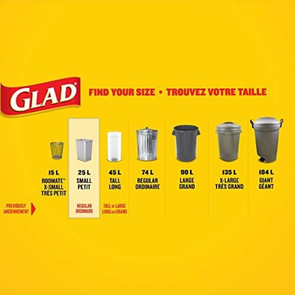 Glad White Garbage Bags - Small 25 Litres - Febreze Fresh Clean Scent, 100 Trash - Image 4
