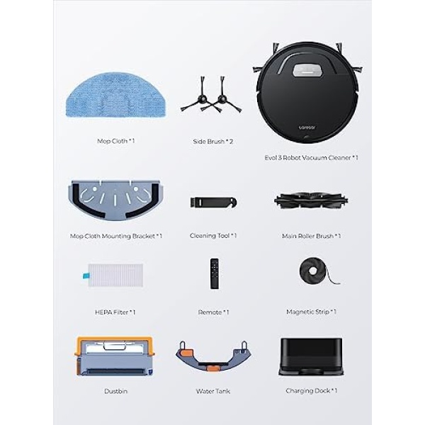 Laresar Robot Vacuums and Mop Combo,4500Pa Suction, Mop with Smart Dynamic - Image 8