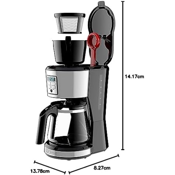 BLACK + DECKER 12 Cup Programmable Coffee Maker in Stainless Steel - Image 5