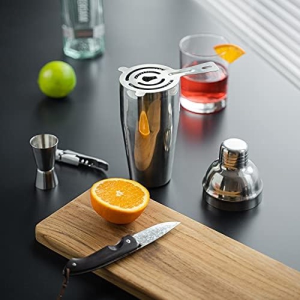 Mixology Bartender Kit with Stand | 15 Piece Bar Tool Set, Silver Bar Set - Image 9