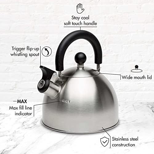 Primula Stewart Whistling Stovetop Tea Kettle Food Grade Stainless Steel - Image 4