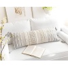 BlissBlush Gray Decorative Lumbar Pillow Cover 14x36, Boho Long Throw Pillow - Image 6