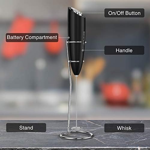 SIMPLETASTE Milk Frother Handheld Battery Operated Electric Foam Maker - Image 6