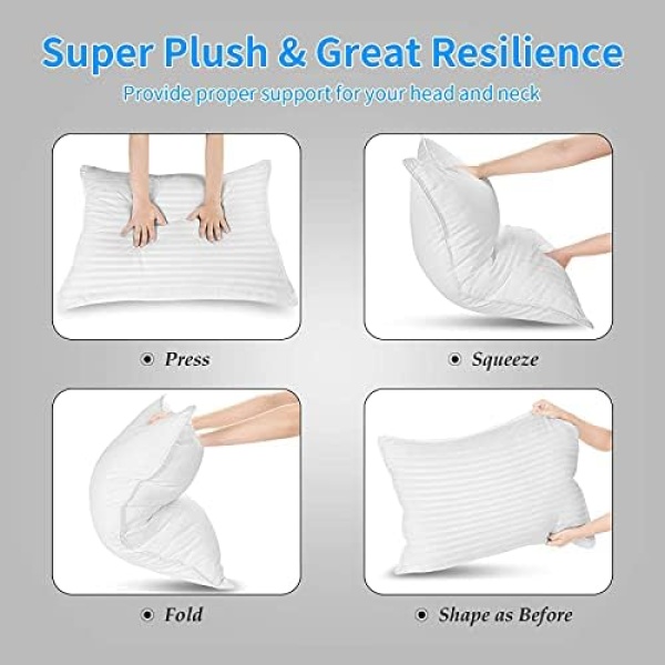 SHERWOOD Pillows Queen Size 2 Pack Hotel Pillow with Cotton Cover and Down - Image 9
