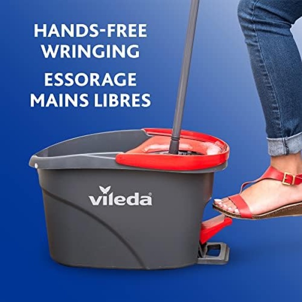Vileda EasyWring Microfibre Spin Mop & Bucket Floor Cleaning System with Power - Image 4