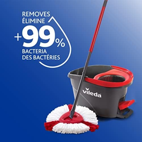 Vileda EasyWring Microfibre Spin Mop & Bucket Floor Cleaning System with Power - Image 2