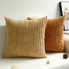 MEKAJUS Pack of 4 Throw Pillow Covers 18x18 Brown Decorative Soft Corduroy Solid - Image 2