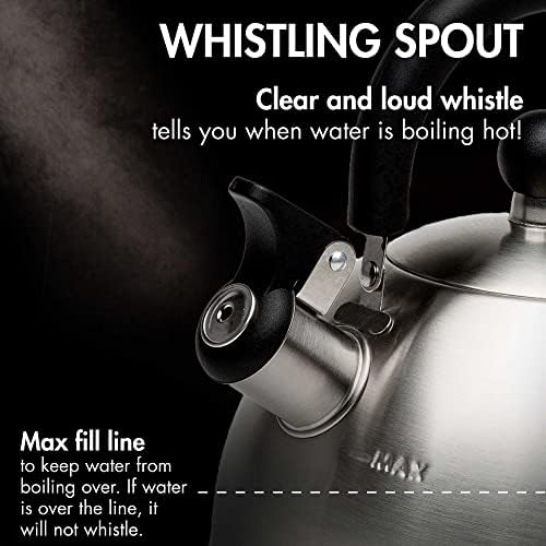 Primula Stewart Whistling Stovetop Tea Kettle Food Grade Stainless Steel - Image 5