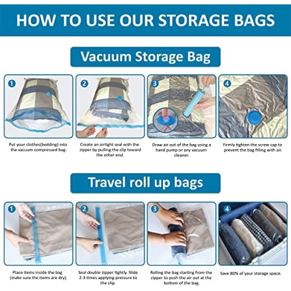 20 Pack Vacuum Storage Bags, Space Saver Bags (4 Jumbo/4 Large/4 Medium/4 - Image 6