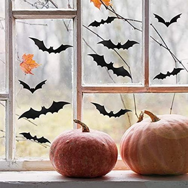 Bats Halloween Decoration 3D Bats Decorations 4 Different Sizes Wall Bat Decor - Image 4