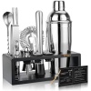 Mixology Bartender Kit with Stand | 15 Piece Bar Tool Set, Silver Bar Set