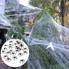 Fake Spider Web [Bonus 40 Spiders] Halloween Party Outdoor Decorations Supplies